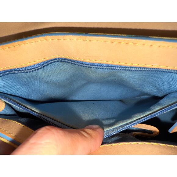 Dooney & Bourke Vintage Multicolor Logo Canvas Leather Satchel 11x5x8 Handbag - Picture 9 of 12